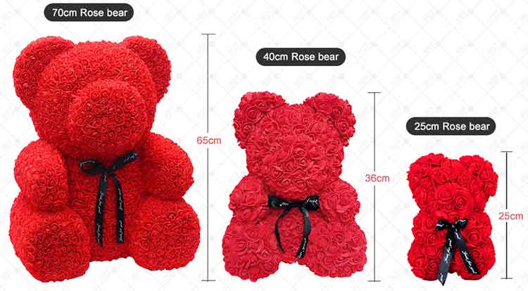 preserved rose bear size